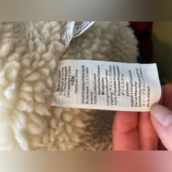 Madewell denim Sherpa lined boyfriend jacket, size XS (oversized). - Picture 9 of 9